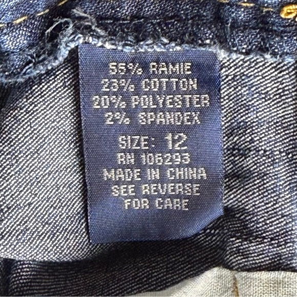 Angels Jeans Girls Med Wash Capri Denim Jeans With Cuffs & Flap Pockets Size 12 - Picture 6 of 7